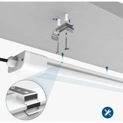 Anten 120CM Tube LED 36W Plafonnier Néon Tube LED Étanche IP65 Lampe Sur Plafond Anti-Poussière Anti-Corrosion Et Anti-Choc Tube Ampoule LED Blanc Neutre 4000K 8 Anten 120CM Tube LED 36W Plafonnier Néon Tube LED Étanche IP65 Lampe Sur Plafond Anti-Poussière Anti-Corrosion Et Anti-Choc Tube Ampoule LED Blanc Neutre 4000K -Promos Réglette & réglette LED Boutique 10975811 4