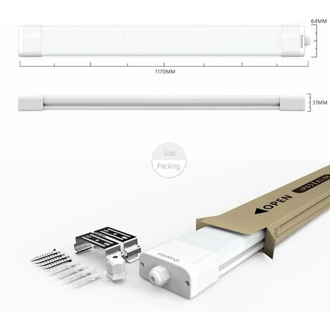 Anten 120CM Tube LED 36W Plafonnier Néon Tube LED Étanche IP65 Lampe Sur Plafond Anti-Poussière Anti-Corrosion Et Anti-Choc Tube Ampoule LED Blanc Neutre 4000K 5 Anten 120CM Tube LED 36W Plafonnier Néon Tube LED Étanche IP65 Lampe Sur Plafond Anti-Poussière Anti-Corrosion Et Anti-Choc Tube Ampoule LED Blanc Neutre 4000K – Image 5