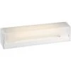 ARIC Reglette Salle De Bain B.85 17 Avec Inter Et Prise 16A, Avec Tube S19 LED 6W 2700K - Blanc