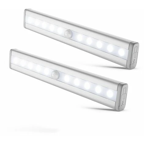 B.K.Licht Lot De 2 Veilleuses LED Avec Détecteur De Mouvement, éclairage Armoire Placard Vitrine, Réglette LED, Auto-adhésif, Alimentation Par Piles AAA (non Fournies) 2 B.K.Licht Lot De 2 Veilleuses LED Avec Détecteur De Mouvement, éclairage Armoire Placard Vitrine, Réglette LED, Auto-adhésif, Alimentation Par Piles AAA (non Fournies) – Image 2