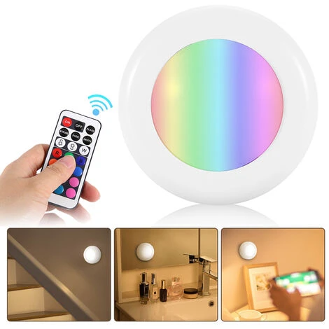Tomshine DC5V 0,25W RGB LED Lumiere Du Cabinet Puck Lampe 3 * Alimente Batterie AAA Exploite 6 Pack Avec 2 Controleur De Telecommande 10 Niveaux De Luminosite Reglable 13 Dimmable Couleurs Changeantes Flash / Strobe / Fondu / Lisse 4 Eclairage Differents 2 Tomshine DC5V 0,25W RGB LED Lumiere Du Cabinet Puck Lampe 3 * Alimente Batterie AAA Exploite 6 Pack Avec 2 Controleur De Telecommande 10 Niveaux De Luminosite Reglable 13 Dimmable Couleurs Changeantes Flash / Strobe / Fondu / Lisse 4 Eclairage Differents – Image 2