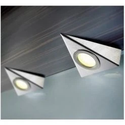 HERA Kit 3 Spots Triangulaire à Leds - : - Puissance : 1,6 W - : - Fixation : En Applique - Couleur De La Lumière : Blanc Froid - Indice De Protection : IP 20 - Décor : Inox Brossé - Type D'éclairage - Indice De Protection : IP 20 -Promos Réglette & réglette LED Boutique 13476581 3