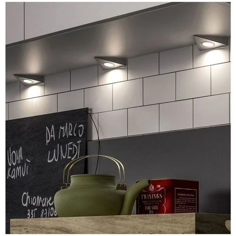 VOKIL Kit De 3 Spots Led Triangulaires - 12 V - 1,8 W - Angle D'éclairage : 60° - Couleur De La Lumière : Blanc Neutre - Décor : Nickel Satiné - Epaisseur : 22 Mm - Indice De Rendu Des Couleurs (IRC) : 80 - Epaisseur : 22 Mm 3 VOKIL Kit De 3 Spots Led Triangulaires - 12 V - 1,8 W - Angle D'éclairage : 60° - Couleur De La Lumière : Blanc Neutre - Décor : Nickel Satiné - Epaisseur : 22 Mm - Indice De Rendu Des Couleurs (IRC) : 80 - Epaisseur : 22 Mm – Image 3