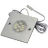 VOKIL Spot Led Carré 12v Extra-plat - Angle D'éclairage : 120° - Câble De Liaison : 1500 Mm - Couleur De La Lumière : Blanc Froid - Décor : Inox - Flux Lumineux : 360 Lm - Nombre De LED : 9 - Puissance : 3 - Décor : Inox