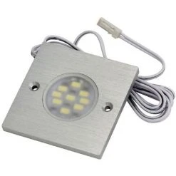 VOKIL Spot Led Carré 12v Extra-plat - Angle D'éclairage : 120° - Câble De Liaison : 1500 Mm - Couleur De La Lumière : Blanc Froid - Décor : Inox - Flux Lumineux : 360 Lm - Nombre De LED : 9 - Puissance : 3 - Décor : Inox
