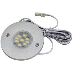 VOKIL Spot Led Rond Extra-plat - 9 Led - 12 V - 3 W - Angle D'éclairage : 120° - Couleur De La Lumière : Blanc Froid - Décor : Inox - Flux Lumineux : 360 Lm - Nombre De LED : 9 - Puissance : 3 W - Températ - Flux Lumineux : 360 Lm