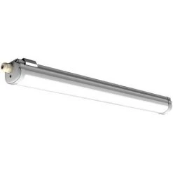 Promos Réglette & réglette LED Boutique 23 ETC-SHOP Tube Fluorescent Pour Pièce Humide Plafonnier Atelier Garages Sous-sol Tube Fluorescent, IP65, 18 Watts LED 1440 Lumens 6400K Blanc Froid, LxlxP 60x6,5x5,8cm