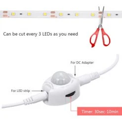 ASUPERMALL Bandes Lampe De Capteur De Mouvement Pir, 12V Dc, 3M 8 ASUPERMALL Bandes Lampe De Capteur De Mouvement Pir, 12V Dc, 3M -Promos Réglette & réglette LED Boutique 14637968 4