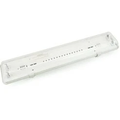 BeMatik - Ecran étanche Pour Tube LED 2 X 600 Mm Avec Raccordement à Deux Extrémités IP65 T8 G13