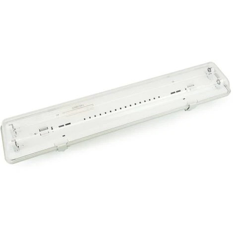 BeMatik - Ecran étanche Pour Tube LED 2 X 600 Mm Avec Raccordement à Deux Extrémités IP65 T8 G13 1 BeMatik - Ecran étanche Pour Tube LED 2 X 600 Mm Avec Raccordement à Deux Extrémités IP65 T8 G13