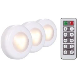 ASUPERMALL Lampe De Cabinet A Led, Avec Telecommande, Luminosite Reglable, 3 Pcs