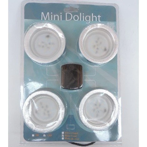 Kit De 4 Spots Encastrés LED 1.3W Ø 68mm Bord Alu Blanc Froid 6000K 82lm 90° Avec Alim 12V Spécial Meuble DOLIGHT R06801.3-BFK 1 Kit De 4 Spots Encastrés LED 1.3W Ø 68mm Bord Alu Blanc Froid 6000K 82lm 90° Avec Alim 12V Spécial Meuble DOLIGHT R06801.3-BFK