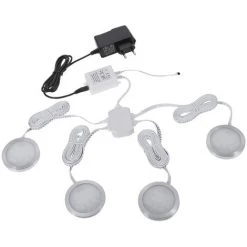 ASUPERMALL Eclairage D'Armoire A Led, Changement De Couleur, Dimmable, Luminosite Reglable, Telecommande, 4Pcs