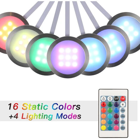 ASUPERMALL Eclairage D'Armoire A Led, Changement De Couleur, Dimmable, Luminosite Reglable, Telecommande, 4Pcs 5 ASUPERMALL Eclairage D'Armoire A Led, Changement De Couleur, Dimmable, Luminosite Reglable, Telecommande, 4Pcs – Image 5