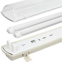 ECD GERMANY Applique Murale LED Lampe électrique étanche Humidité 2xtubes 150cm Atelier Cave 7 ECD GERMANY Applique Murale LED Lampe électrique étanche Humidité 2xtubes 150cm Atelier Cave -Promos Réglette & réglette LED Boutique 16056525 3