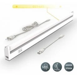 B.K.LICHT Réglette LED Barre Lumineuse Placard Pivotable De 150° Pour Cuisine Atelier Couleur Blanche