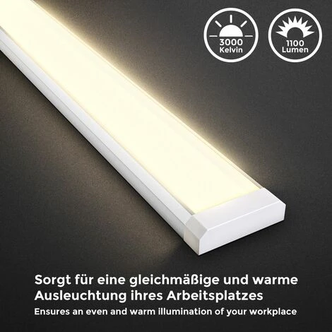 B.K.Licht Réglette LED, Platine LED 10W Intégrée, 1100 Lumen, Longueur 57,5cm, Blanc Chaud 3000K, IP20, éclairage Cuisine Atelier Plan De Travail 5 B.K.Licht Réglette LED, Platine LED 10W Intégrée, 1100 Lumen, Longueur 57,5cm, Blanc Chaud 3000K, IP20, éclairage Cuisine Atelier Plan De Travail – Image 5