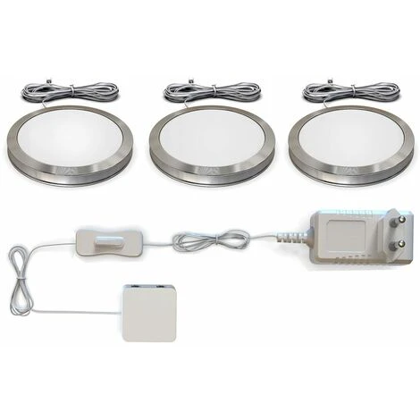 B.K.LICHT 3 Spots LED Vitrine Armoire Placard Cuisine Ultra-plats Spots En Saillie 1 B.K.LICHT 3 Spots LED Vitrine Armoire Placard Cuisine Ultra-plats Spots En Saillie