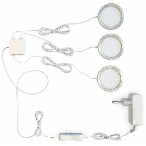 B.K.LICHT 3 Spots LED Vitrine Armoire Placard Cuisine Ultra-plats Spots En Saillie 4 B.K.LICHT 3 Spots LED Vitrine Armoire Placard Cuisine Ultra-plats Spots En Saillie – Image 4