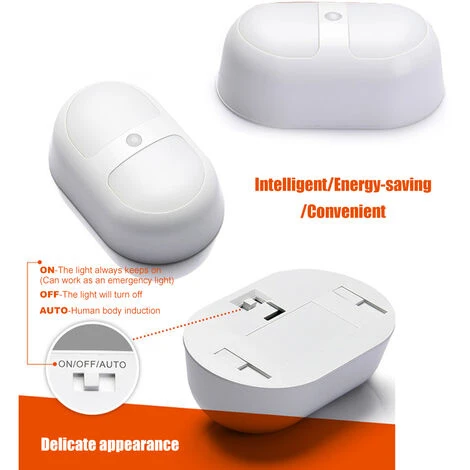 ASUPERMALL Applique Murale A Detecteur De Mouvement, Veilleuse A Led, Blanc Chaud 2 ASUPERMALL Applique Murale A Detecteur De Mouvement, Veilleuse A Led, Blanc Chaud – Image 2