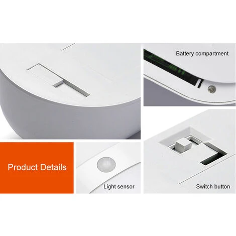 ASUPERMALL Applique Murale A Detecteur De Mouvement, Veilleuse A Led, Blanc Chaud 5 ASUPERMALL Applique Murale A Detecteur De Mouvement, Veilleuse A Led, Blanc Chaud – Image 5