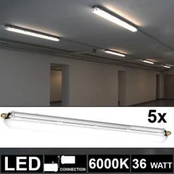 ETC-SHOP Lot De 5 Plafonniers LED SMD 36 Watts Tubes Tubes Luminaires Spots Lumière Du Jour Pièce Humide Et Humide 7 ETC-SHOP Lot De 5 Plafonniers LED SMD 36 Watts Tubes Tubes Luminaires Spots Lumière Du Jour Pièce Humide Et Humide -Promos Réglette & réglette LED Boutique 16809514 3
