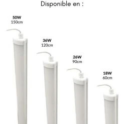 Réglette Lumineuse étanche 150cm 50W IP65 - Blanc Froid 6000K - 8000K - SILAMP - Blanc Froid 6000K - 8000K 9 Réglette Lumineuse étanche 150cm 50W IP65 - Blanc Froid 6000K - 8000K - SILAMP - Blanc Froid 6000K - 8000K -Promos Réglette & réglette LED Boutique 18945171 5