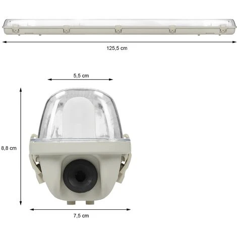 ECD GERMANY Applique Murale Luminaire LED Ampoule Etanché Humidité électrique Cave Tube120cm 2 ECD GERMANY Applique Murale Luminaire LED Ampoule Etanché Humidité électrique Cave Tube120cm – Image 2
