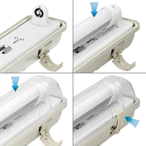 ECD GERMANY Applique Murale Luminaire LED Ampoule Etanché Humidité électrique Cave Tube120cm 4 ECD GERMANY Applique Murale Luminaire LED Ampoule Etanché Humidité électrique Cave Tube120cm – Image 4