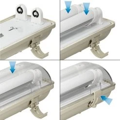 ECD GERMANY Applique Murale LED Lampe Luminaire Résistant à L'humidité Cave Tubes 2x 120 Cm 8 ECD GERMANY Applique Murale LED Lampe Luminaire Résistant à L'humidité Cave Tubes 2x 120 Cm -Promos Réglette & réglette LED Boutique 19168874 4