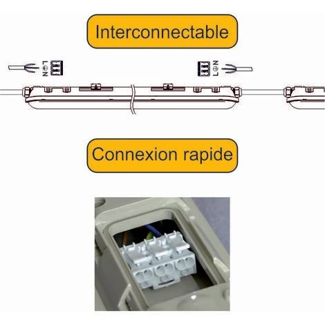 LUTECE-ARC Réglette LED étanche 1500mm 55W 6600 LM 6500K IP65 - Interconnectable - Garantie 5 Ans 2 LUTECE-ARC Réglette LED étanche 1500mm 55W 6600 LM 6500K IP65 - Interconnectable - Garantie 5 Ans – Image 2