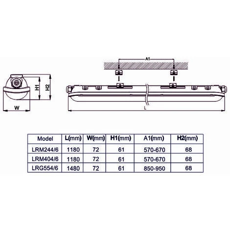 LUTECE-ARC Réglette LED étanche 1200mm 40W 4800 LM 6500K IP65 - Interconnectable - Garantie 5 Ans 4 LUTECE-ARC Réglette LED étanche 1200mm 40W 4800 LM 6500K IP65 - Interconnectable - Garantie 5 Ans – Image 4