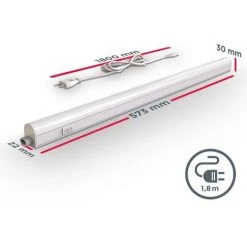 B.K.Licht Réglette LED Pour Cuisine Et Atelier, Platine LED 8W, Longueur 573 Mm, 700 Lm, Lumière Blanche Neutre 4000K -Promos Réglette & réglette LED Boutique 20408590 3