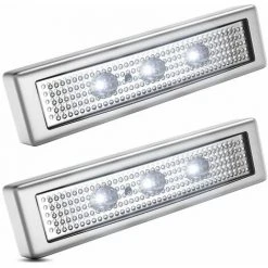 B.K.LICHT Set De 2 Réglettes LED Armoire Placard Veilleuses Sans Câbles Alimentation Par Piles