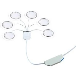 ASUPERMALL Led Sous Cabinet Lampe Puck Lumiere Armoires De Cuisine Meubles Lumieres Led Decoration Vestibule Lampes De Nuit, Argent, 6Pcs