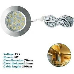 MAXI 6 * Spot LED Lampe Ultra Fin 12V + 1*boîtier Pour Camping-car Camion Caravane Bus, Convient à La Garde-robe, Aux Armoires De Cuisine, Couleur Blanche Nature 6000K -Promos Réglette & réglette LED Boutique 22926671 3