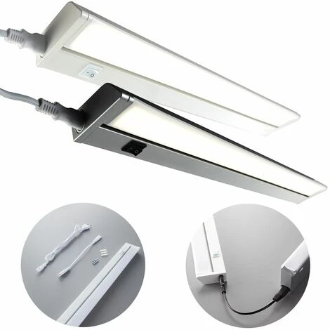 B.K.LICHT Réglette LED Orientable 230V 9W éclairage Plan De Travail Cuisine Atelier Armoire Placard 2 B.K.LICHT Réglette LED Orientable 230V 9W éclairage Plan De Travail Cuisine Atelier Armoire Placard – Image 2