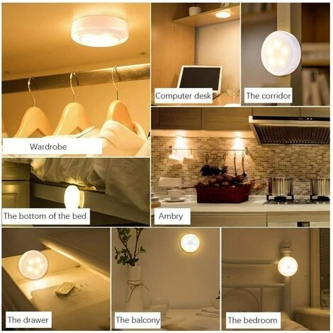 LANGRAY Lampe De Placard Lampe Placard LED Télécommande Dimmable Lampe De La Cuisine Cabinet Lumière Applique Murale Par Batterie ( 6 Pack) 3 LANGRAY Lampe De Placard Lampe Placard LED Télécommande Dimmable Lampe De La Cuisine Cabinet Lumière Applique Murale Par Batterie ( 6 Pack) – Image 3