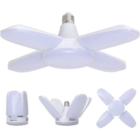 LONGZIMING Éclairage De Garage à LED 60W, E27 6000 Lumens Plafonnier De Sécurité,Lampe D'atelier Déformable à 4 Panneaux Ajustables,Super Brillant Lumière Du Jour Pour Garage, Entrepôt, Atelier, Gym, Cuisine 1 LONGZIMING Éclairage De Garage à LED 60W, E27 6000 Lumens Plafonnier De Sécurité,Lampe D'atelier Déformable à 4 Panneaux Ajustables,Super Brillant Lumière Du Jour Pour Garage, Entrepôt, Atelier, Gym, Cuisine