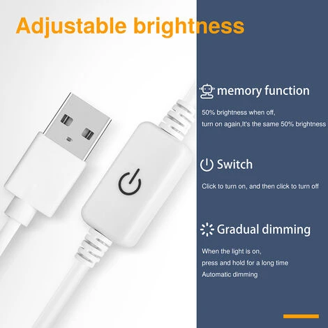 ASUPERMALL Lumiere Led Avec Bande Lumineuse De Gradation De Memoire Tactile Usb Bande Lumineuse De Decoration D'Armoire A La Maison 5M Lumiere Blanche 2 ASUPERMALL Lumiere Led Avec Bande Lumineuse De Gradation De Memoire Tactile Usb Bande Lumineuse De Decoration D'Armoire A La Maison 5M Lumiere Blanche – Image 2