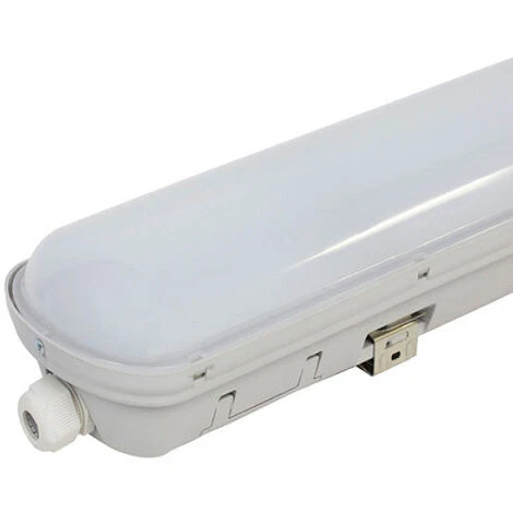 Réglette Étanche LED EcoLine 1200 Mm 36W Dimmable IP65 3600LM (Connexion 2 Latérales) Blanc Froid 6000K | IluminaShop 1 Réglette Étanche LED EcoLine 1200 Mm 36W Dimmable IP65 3600LM (Connexion 2 Latérales) Blanc Froid 6000K | IluminaShop
