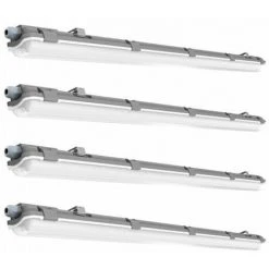 ETC-SHOP 4x LED Plafonniers éclairages 4000K Entrepôts Industriels Halls Tubes Garages Lampes Anti-humidité IP65