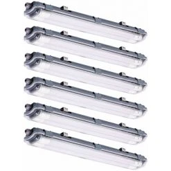 ETC-SHOP Lot De 6 Lampes De Baignoires LED Lumière Du Jour Halls De Stockage Plafonniers éclairages Garages Spots D'atelier