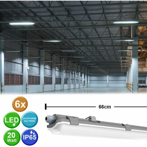 ETC-SHOP Lot De 6 Lampes De Baignoires LED Lumière Du Jour Halls De Stockage Plafonniers éclairages Garages Spots D'atelier 2 ETC-SHOP Lot De 6 Lampes De Baignoires LED Lumière Du Jour Halls De Stockage Plafonniers éclairages Garages Spots D'atelier – Image 2