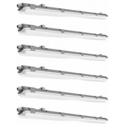 ETC-SHOP 6x Lampes De Baignoire LED, Tubes Lumière Du Jour, Entrepôts, Halls, Sous-sols, Plafonniers Résistants à L'humidité, Longueur 127,5 Cm