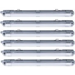 ETC-SHOP Ensemble De 6 Plafonds LED, Baignoires, Luminaires, Zones Humides, éclairage De Sous-sol, Rangement Industriel, Lampes D'atelier