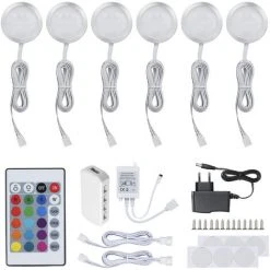 ASUPERMALL Six Ensembles De Lampe Led Rgb Circulaire Dimmable Armoire De Commande A Distance -Promos Réglette & réglette LED Boutique 27737214 4