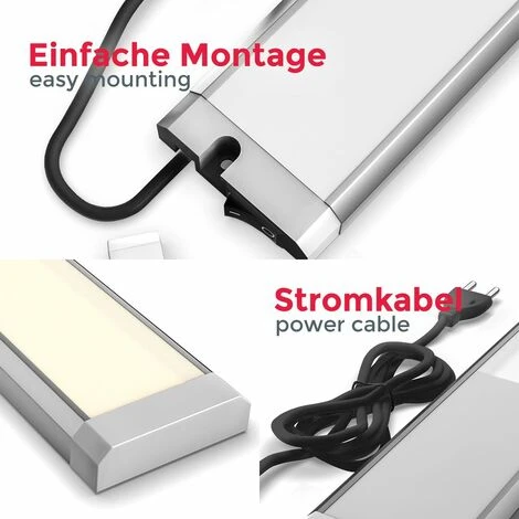 B.K.Licht I Réglette LED De 10 W I 1100 Lumens I Longueur : 57,5 Cm I 3 000K Couleur De Lumière Blanche Chaude I IP20 I Lampe D'armoire I Lampe De Cuisine I Lampe D'atelier 2 B.K.Licht I Réglette LED De 10 W I 1100 Lumens I Longueur : 57,5 Cm I 3 000K Couleur De Lumière Blanche Chaude I IP20 I Lampe D'armoire I Lampe De Cuisine I Lampe D'atelier – Image 2