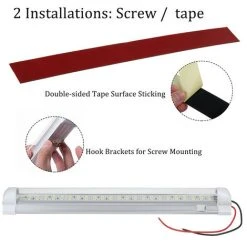 MANTA 1pc 12V 48LED Barre De Bande Lumineuse Intérieure De Voiture Lampe De Bande Blanche Avec Interrupteur 8 MANTA 1pc 12V 48LED Barre De Bande Lumineuse Intérieure De Voiture Lampe De Bande Blanche Avec Interrupteur -Promos Réglette & réglette LED Boutique 28366351 4