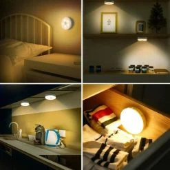 Kueatily Lot De 2 Veilleuse Enfant LED Avec Détecteur De Mouvement & Capteur De Lumière, USB Rechargeable Lampe De Nuit Murale Autocollante Pour Chambre Bébé,Salon,Salle De Bain,Couloir,Placard -Promos Réglette & réglette LED Boutique 28506240 4